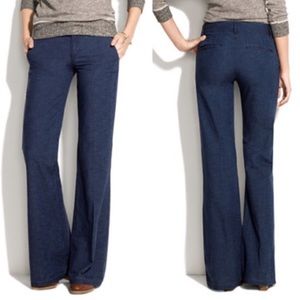 Madewell Navy Blue Widelegger Cotton Pants 27
